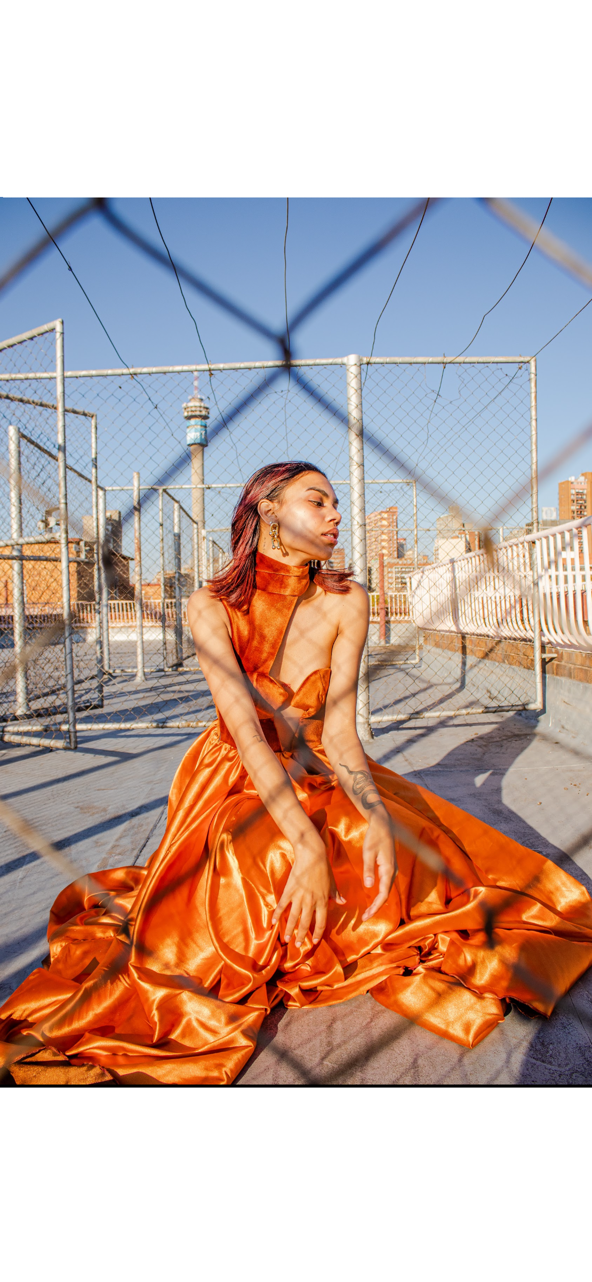 Copper Satin Halter Gown